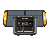 VTOMAN FlashSpeed 600 Portable Power Station with 110W Lightweight Solar Panel - 499Wh/600W(1200W Peak) Solar Generator with LFP Battery, 100W USB-C, 1 Hour Fast Charging 0-80% for Camping, RVs
