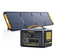 VTOMAN Jump 2200 Portable Power Station with 200W Solar Panel | 2200W/1408Wh LiFePO4 Battery Powered Solar Power Generator, 2200W Constant-Power, Regulated 12V DC, PD 100W Type-C for Travel