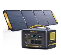 VTOMAN Jump 2200 Portable Power Station with 200W Solar Panel - 2200W/1548Wh LiFePO4 Battery Powered Solar Power Generator, 2200W Constant-Power, Regulated 12V DC, PD 100W Type-C for Camping, Travel