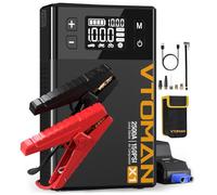 VTOMAN X1 2500A Jump Starter with Air Compressor, 12V Car Battery Booster (Up to 8.5L Gas/6.0L Diesel Engines) with 150PSI Digital Tire Inflator, Portable Power Pack and Jump Leads.