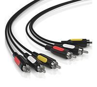 VTOP HermesLink Triple 3×RCA to RCA Composite AV Cable (Male to Male) | Universal 3×RCA AV Cable for TV, VCR, DVD & Retro Consoles - Red White Yellow Composite Audio Video Cable