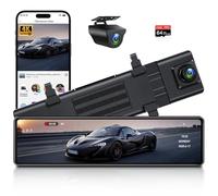 Vtopek 12 inch 4K Mirror Dash cam Rear View Mirror Camera WiFi APP Rearview Reversing Camera Dashcam Cameras with WDR Night Vision 24H Parking Monitor G-Sensor Guide Line 170° Wide Angle 64GB Card