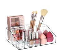 Vtopmart 1 Tier Clear Makeup Organizer, Cosmetic Storage for Dresser Countertop and Bathroom Vanity, Beauty Holder for Lipstick Brush Skincare