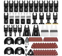 Vtopmart 114 Pcs Oscillating Tool Accessories Kit, Multitool Blade Set for Wood & Metal with Sandpaper Pads, Universal Oscillating Saw Blades Compatible with Bosch, DeWalt, Makita, Dremel and more