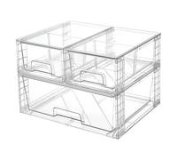 Vtopmart 3 Pack Stackable Storage Drawers, Easily Assemble Acrylic Bathroom Undersink Organizers,Clear Plastic Storage Bins for Closet,Cabinet,Pantry,Medicine Organization