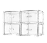 Vtopmart 4 Pack Large Stackable Storage Drawers,Clear Acrylic Drawer Organizers with Handles, Easily Assemble for Bathroom,Kitchen Undersink,Cabinet,Closet,Makeup