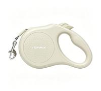 VTOPVMAX Retractable Dog Lead 8m/26FT for Medium & Large Dogs up to 50kg/110lbs, Heavy Duty Extendable Leash with 360° Tangle-Free, One-Hand Brake & Lock Cream