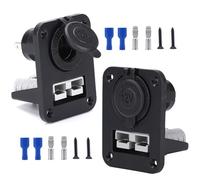 VTORFUN 2Pcs 50A Plug Mounting Panel for Anderson SB50 Series Connectors, Anderson Flush Mount Recessed Plate with 12V Power Outlet Cigarette Lighter Baser for RV Car Boat Marine
