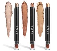 Vtrem 3 PCS Eyeshadow Stick Set Neutral Cream Matte Lying Silkworm Pen Eye Highlighter Eyeliner Crayon Make up Set Shiny Makeup Cosmetics with Brush Head