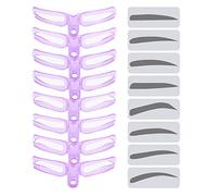 Vtrem Eyebrow Stencil 8 Styles Eye Brow Shaping Templates Reusable Eyebrow Drawing Guide Card with Handle and Strap DIY Makeup Tools