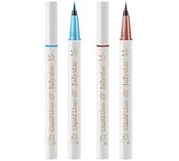 Vtrem Eyeliner Waterproof Liquid Eyeliner Ultra-Fine Tip Eye Liner Smudge Resistant Liner Long-Lasting Up to 24 Hours Eye Makeup Wear, Light Brown/Blue, 2 Count, 0.8ml