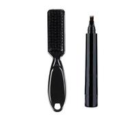 Vtrem Men Beard Filler Pencil: 2 Pack Black 4 Tip Micro Fork Stubble Stick Pen With Brush Multi Use Moustache Eyebrows Straightener Comb Set