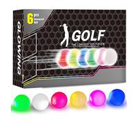 VTRETU MINING Glow in The Dark Golf Balls, Night Glowing Long Distance LED Golf Ball Colored, Golf Sports Games for Men Women and Children (6 Colors)