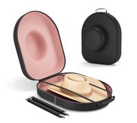VTRIN Cowboy Hat Box for Travel, Crush Proof Western Hat Holder Storage, Sleek Hat Travel Case for Fedora, Panama & Tweed Hats, with Handle, Luggage Strap and Adjustable Shoulder Strap, Large, Pink