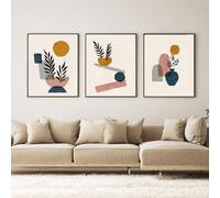 VTRXEG Abstract Canvas Picture, Boho Abstract Line Poster Set, Modern Minimalism Art Prints, for Living Room, Bedroom, Wall Decorative Pictures Without Frame (Orange-3, 3 x 30 x 40 cm, Unframed)