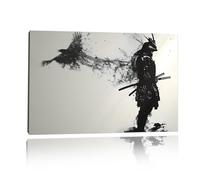 VTRXEG Japanese Samurai Poster, Black and White Japanese Samurai Poster, Suitable for Living Room, Bedroom, Decorative Pictures, Without Frame (A, 40 x 60 cm, Without Frame)
