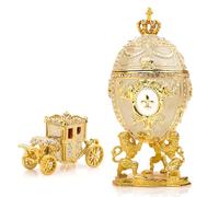 Vtry Russian Style Decorative Easter Egg 6.6" Extra Large Beige