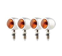 VTSGBLS Motorcycle Turn Signal Light Bullet Running Lights Blinkers 12V Indicator Lamp For R6 R3 R1 R7 R125 Yzf R25 Mt07 Fz6 Fz1 Turn Signals Light(Chrome,2PAIR)