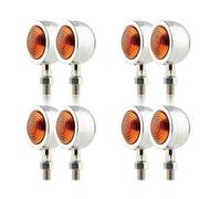 VTSGBLS Motorcycle Turn Signal Light Bullet Running Lights Blinkers 12V Indicator Lamp For R6 R3 R1 R7 R125 Yzf R25 Mt07 Fz6 Fz1 Turn Signals Light(Chrome,4pair)