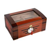 Vttui Spanish Cedar Cigar Humidor - Dual-Layer Skylight Design, Large Capacity Piano Lacquer Finish Cabinet With Humidifier | Premium Cuban Cigar Storage Box(Color:A)