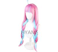 VTuber Hoive Minato Aqua Wig Cosplay Mixed Blue Pink Braids Styled Synthetic Hair Halloween Party Wigs + Wig Cap