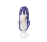 VTuber Nagao Kei Cosplay Wig Blue Long Straight Ponytail With Bangs Heat Resistant Hair YouTuber Women Role Play