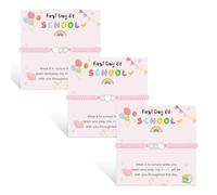 VU100 3PCS Back to School Bracelets Gifts Mother Daughter Bracelets First Day of School Gifts Matching Heart Bracelets Mommy and Me Separation Anxiety Gifts for Girls Granddaughter