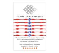 VU100 6Pcs Evil Eye Bracelets for Women Men Rakhi for Brothers 7 Knots Red String Bracelet Lucky Bracelets Christmas Birthday Gifts for Family Sister Friend