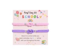 VU100 Back to School Gift, First Day of School Gift Mother Daughter Bracelet Matching Bracelets for Mum Girl Starting School Persent Separation Anxiety Persent for Girls Granddaughter