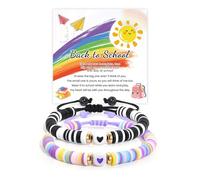 VU100 Back to School Gift, First Day of School Gift Mother Son Bracelet Matching Bracelets for Mum Boy Starting School Persent Mommy and Me Bracelets Separation Anxiety Persent for Boys Grandson