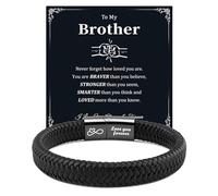 VU100 Gifts for Brother Bracelet from Sister To My Brother Bracelet Forever Linked Together Braided Leather for Men Inspirational Graduation Christmas Birthday Gifts for Teenage