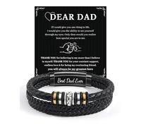 VU100 Gifts for Dad Father's Day Gift for Him To My Dad Bracelet Leather Adjustable Bracelet for Men Birthday Gifts for Him Christmas Birthday for Daddy Father