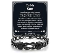 VU100 Gifts for Son Bracelet from Mum and Dad To My Son Bracelet Forever Linked Together Stainless Steel for Men Inspirational Graduation Christmas Birthday Gifts for Teenage Boy