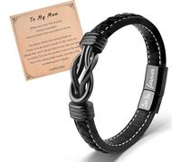 VU100 Men Bracelet Gifts for Men Valentines Day Gifts for Him Braided Leather Bracelet for Men To My Man Love You Forever Anniversary Christmas Birthday for Boyfriend Husband