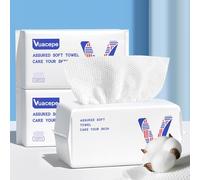 Vuacepe Disposable Facial Cleansing Cloth, Biodegradable Soft Face Wipes for Sensitive Skin, Lint Free 300K Facial Cleansing Wipes, Dry Makeup Remover Wipes
