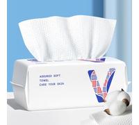 Vuacepe Disposable Facial Cleansing Cloth, Biodegradable, Soft Face Wipes for Sensitive Skin, Lint Free Facial Cleansing Wipes, Dry Makeup Remover Wipes, Makeup Remover