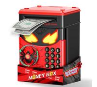 Vubkkty Spider Money Box, Cool Fingerprint Simulation Piggy Bank, ATM Money Saving Box, Electronic Kids Safe, Personalised Cash Coin Bank Toys, Birthday Chirstmas Gifts for Girls Boys 3-12(Black)