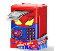 Vubkkty Spider Money Box, Electronic Piggy Bank with Fingerprint Simulation, ATM Money Saving Box for Kids Safe, Cool Personalised Cash Coin Bank Toys, Boys Girls 3-12 Birthday Chirstmas Gifts(Blue)