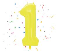 VUCDXOP Yellow Number 1 Balloon, 40 inch, 1 Count, Self Sealing, Perfect for 1st Birthday Girls, Unisex, All Ages, Birthday, Graduation, Baby Shower, Wedding, Anniversary