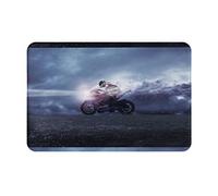VUCEMI Man Ride A Motorcycle Printed Doormat Outdoor Indoor Rugs Durable Door Mats Absorben Rubber Backing Non-Slip Welcome Mat - 16x24in