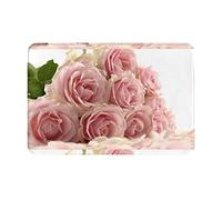 VUCEMI Pink Roses Printed Doormat Outdoor Indoor Rugs Durable Door Mats Absorben Rubber Backing Non-Slip Welcome Mat - 16x24in