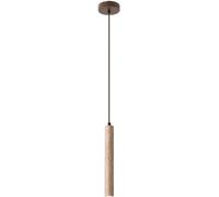 VUCICA Linear Modern Marble Pendant Light Fixtures - Long Tube LED Hanging Light Ceiling - 2 Lights Bar Mini Chandelier - Wood Decorative Lamp for Kitchen Island, Dining Table, Hallway, Bedroom (Colo