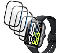 Vuciya 4 Pieces Protective Film for Xiaomi Redmi Watch 5.3D Curved Full Coverage with Scale, Easy Application, Sensitive Touch, Anti-Scratch, Bubble Free