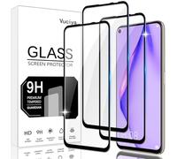 Vuciya Pack of 3 Screen Protectors Compatible with Huawei P40 Lite Tempered Glass, 9H Hardness Protective Film, Anti-Scratch, Anti-Bubble, HD Clear Film, for Huawei P40 lite