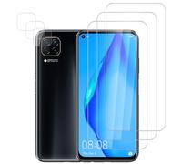 Vuciya Screen Protector Compatible with Huawei P40 Lite Tempered Glass, 9H Hardness Tempered Glass, Anti-Scratch, Anti-Bubble, HD Clear, 3 x TPU Camera Screen Protector, for Huawei P40 Lite