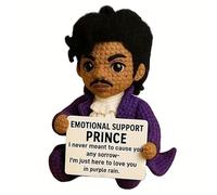 Vucootli Handmade Crochet Prince Doll, Emotional Support Prince for Music Lovers, Positive Affirmation Desk Companion, Unique Commemorative Gift for Adults (Style B)