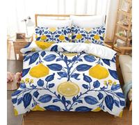 VUDBELAFC 3D Printed Lemon Tree Duvet Cover with Pillowcases Bedding Set with Zipper 3pcs Soft Microfiber Quilt Cover Set Double(200x200cm)