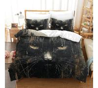 VUDBELAFC 3D Printed Painted Cat Duvet Cover with Pillowcases Bedding Set with Zipper 3pcs Soft Microfiber Quilt Cover Set Double(200x200cm)