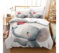 VUDBELAFC Duvet Cover Set Elephant Modern Duvet Cover All Seasons Comforter Cover Polyester Microfiber 3pc with Zipper Home Bedding Cover Sets for Kids Boys Girls Super King（260x220cm）
