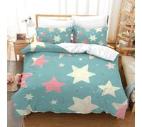 VUDBELAFC Duvet Cover Set Star Decorative Duvet Cover Comforter Cover Polyester Microfiber 3pc with Zipper Bedding for Bedroom, Guestroom Double(200x200cm)
